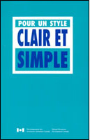 Page couverture du livre Pour un style clair et simple